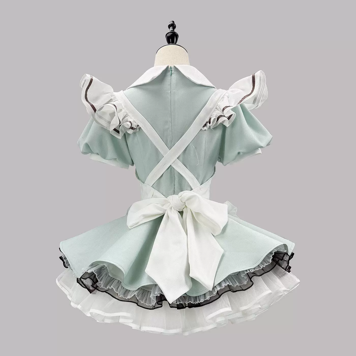 Cute Maid Lolita Dress with Heart Buttons and Bow Charm