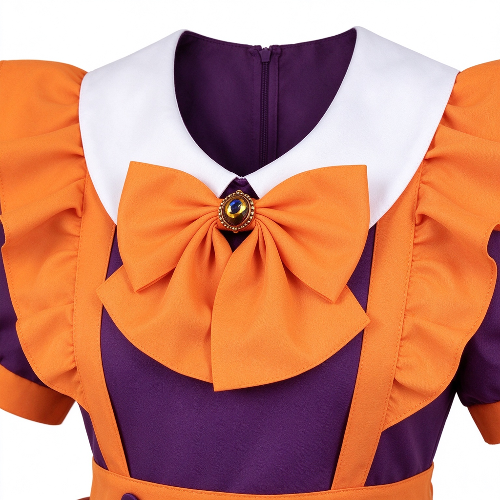 Purple Orange Lace Tiered Lolita Jumper Dress with Ghost