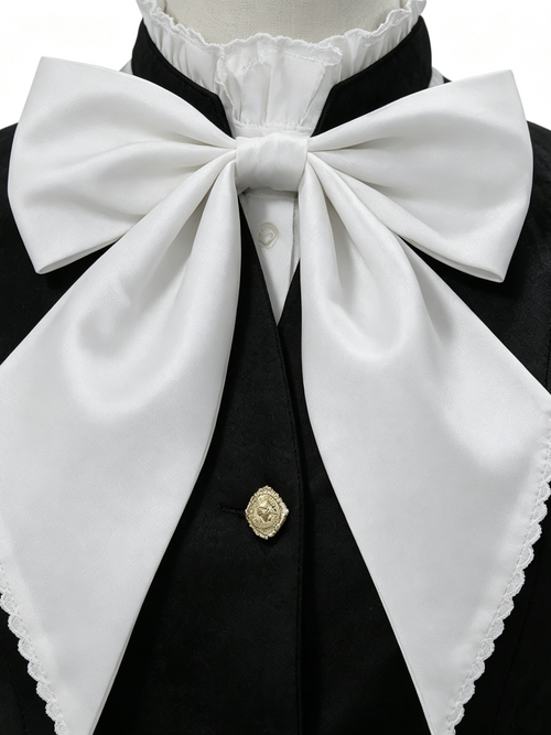 Prince Style Lolita Suit Black White Vest Outfit