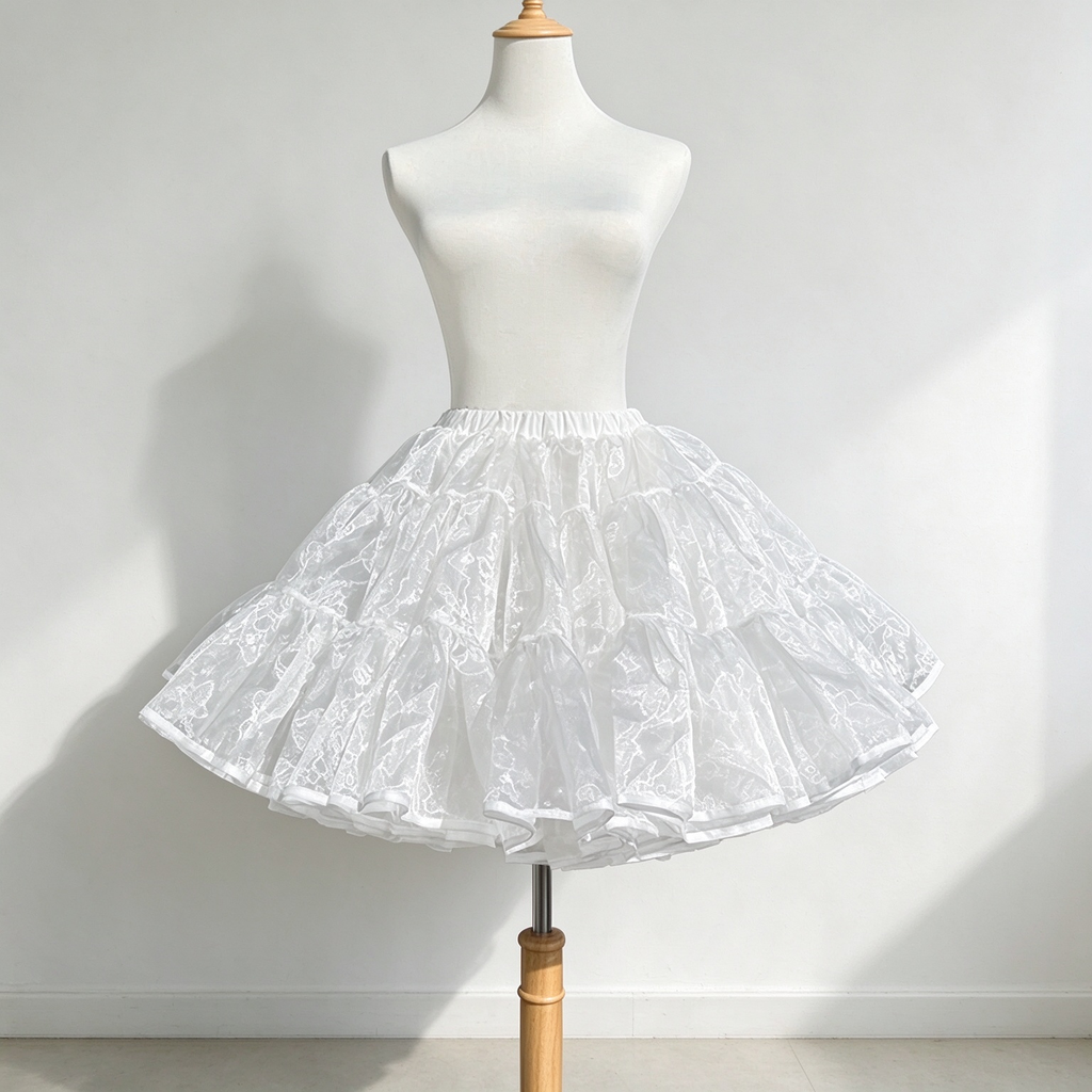White Organza Multi Layered Lolita Petticoat (55cm / 60cm / 70cm / 80cm)