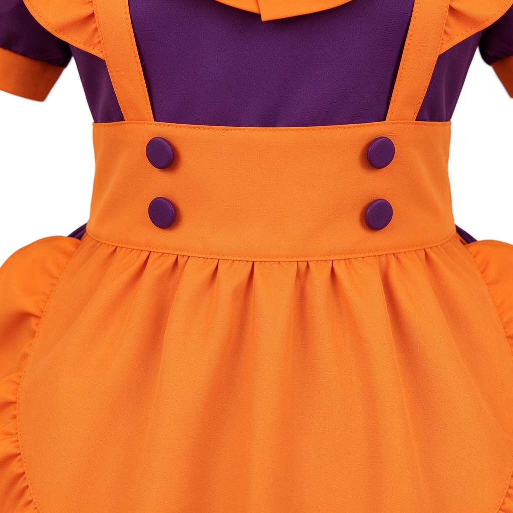 Purple Orange Lace Tiered Lolita Jumper Dress with Ghost