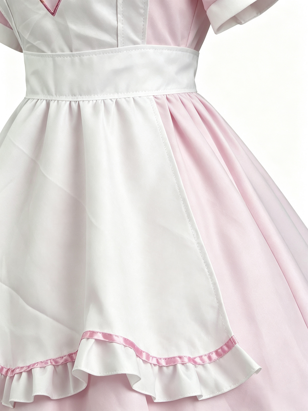 Pink White Sweet Heart Maid Dress Lolita Outfit Cosplay Costume