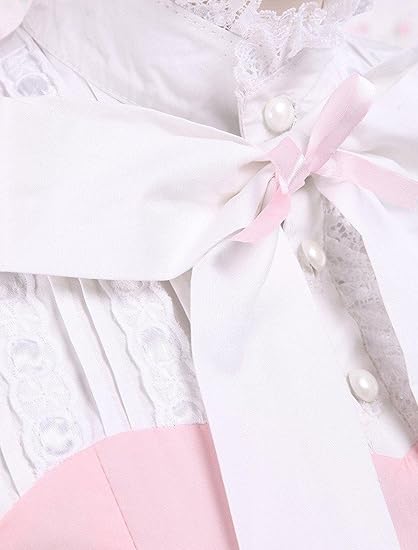 Sweet Long Sleeve High Collar Cotton Lolita Dress with Bows