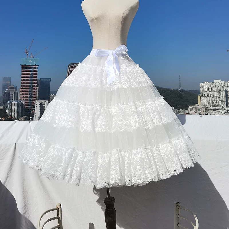 White Voluminous Multi-Tiered Lace Petticoat Underskirt for Lolita