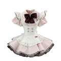 Cute Maid Lolita Dress with Heart Buttons and Bow Charm