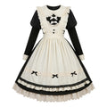 Sweet Maid Lolita Dress Set with Ruffled Apron Bodice and Tiered Lace Hem
