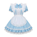 Sweet Maid Lolita Short Sleeve OP Dress Set with Pleated Pearl Yoke and Eyelet Lace Apron