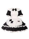 Lolita Style Ruffle Dress with Apron and Bow Accents