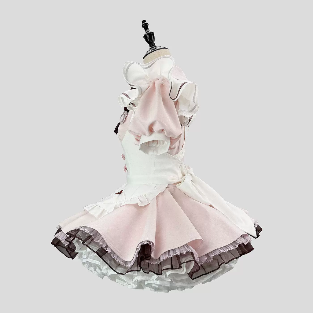 Cute Maid Lolita Dress with Heart Buttons and Bow Charm