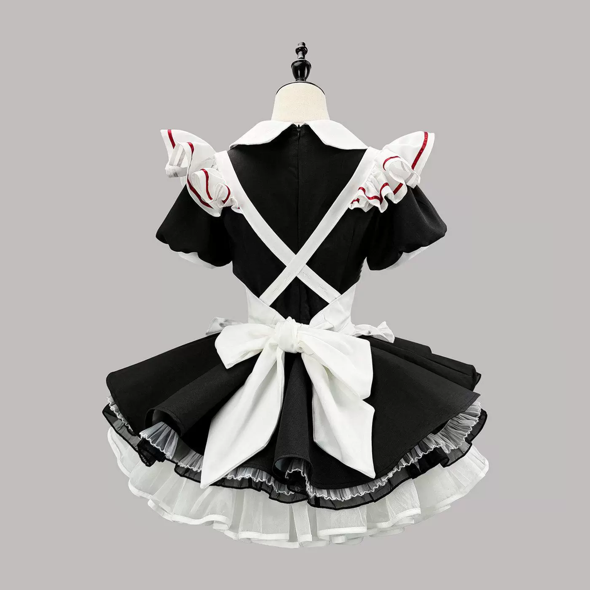 Cute Maid Lolita Dress with Heart Buttons and Bow Charm
