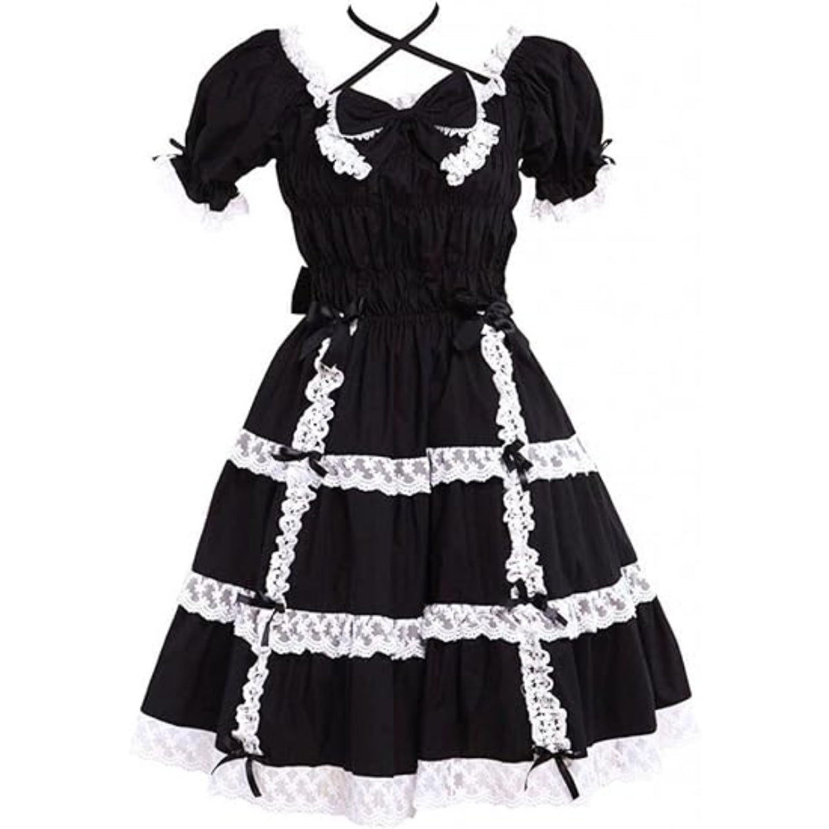 Classic Traditional Short Sleeve Cotton Lolita Dress